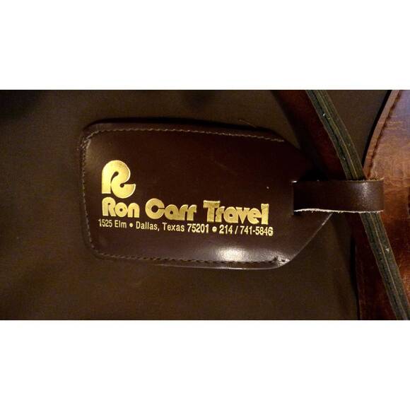 Vintage Retro Brown Carry on Luggage Bag UK Brown weekender - Picture 6 of 6